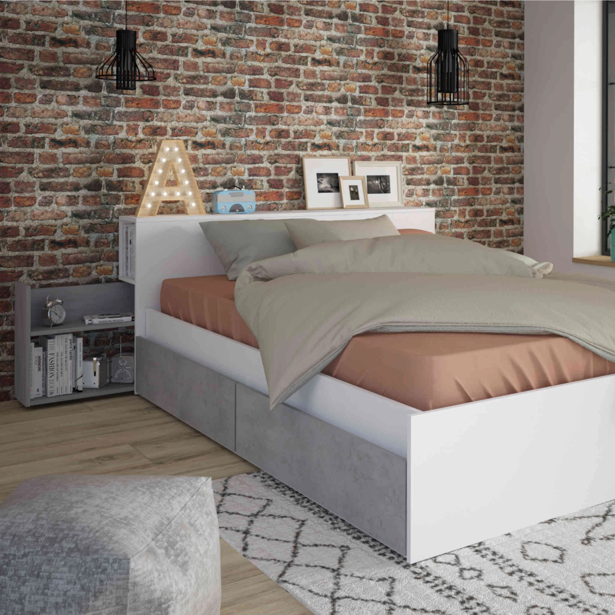 Lit Compact En Bois 140x190 Cm - LI9053 – Image 2