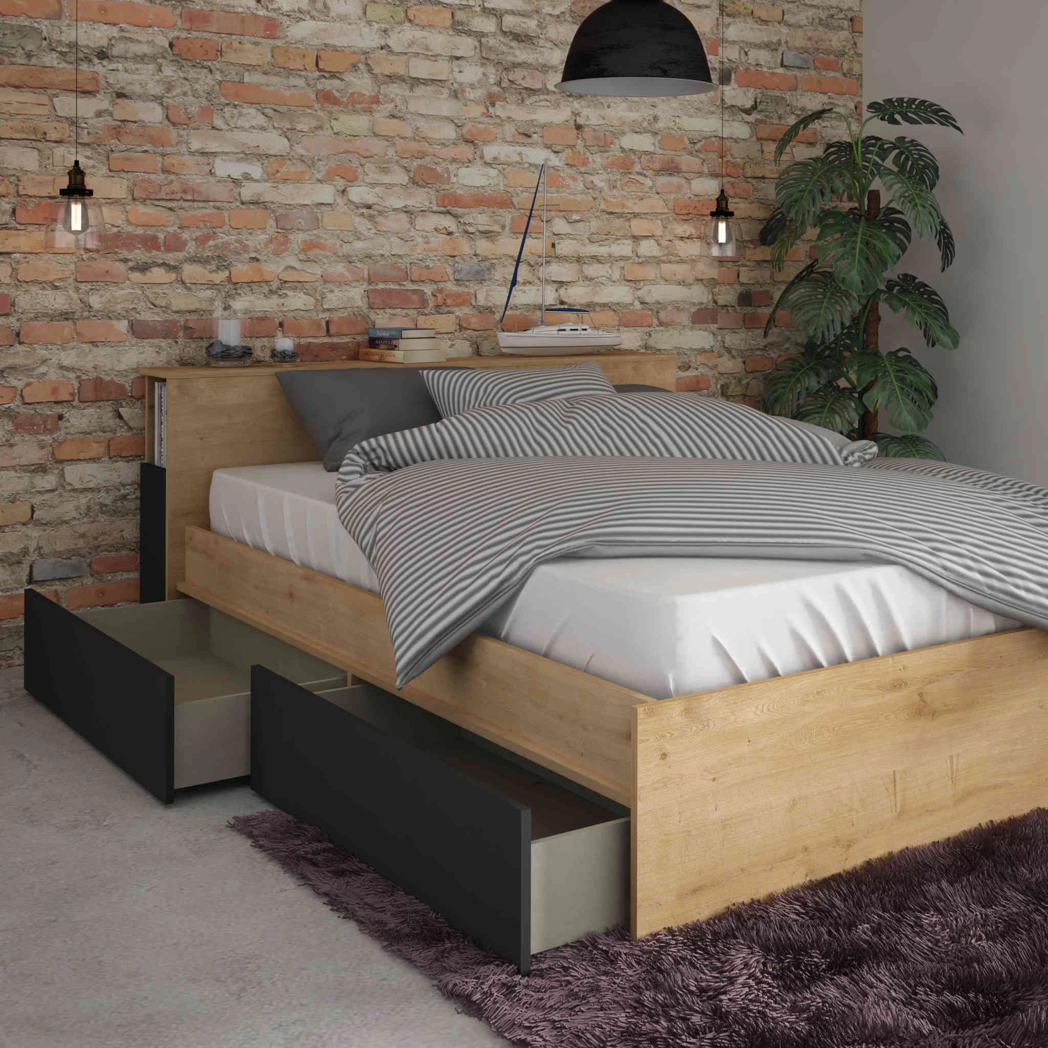 Lit Compact En Bois 140x190 Cm - LI9053 – Image 9
