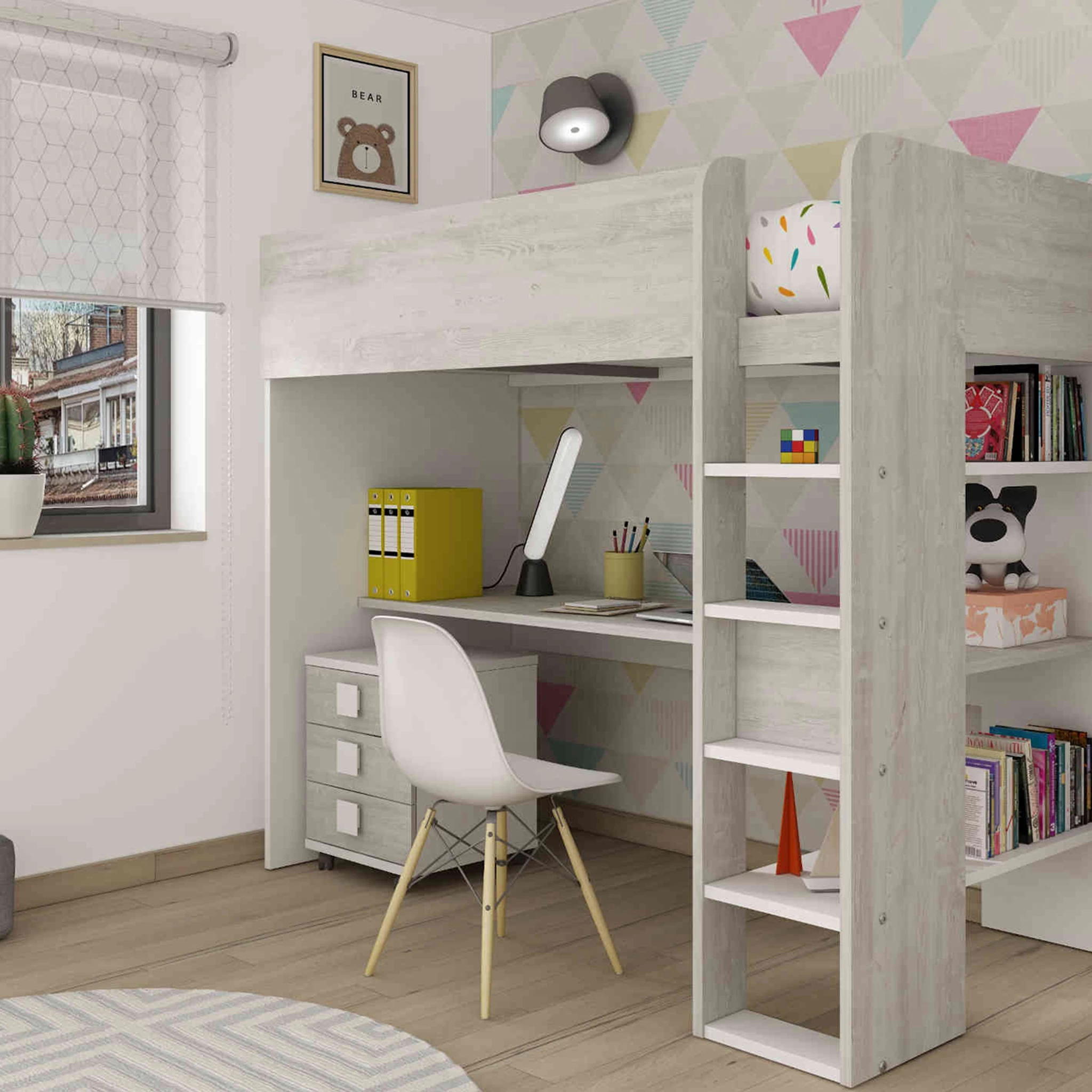 Lit Enfant Mezzanine 90x200 En Bois - LT9013 – Image 6