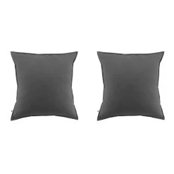 Lot De 2 Taies D'oreiller Flanelle Anthracite