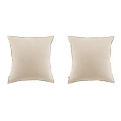 Lot De 2 Taies D'oreiller Flanelle Beige