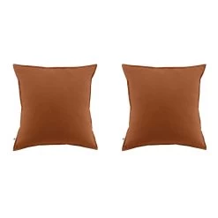 Lot De 2 Taies D'oreiller Flanelle Orange