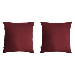 Lot De 2 Taies D'oreillers Double Gaze De Coton Bordeaux