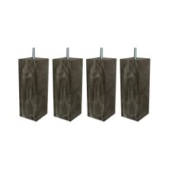 4 Pieds Carrés Bois Nature 17 Cm