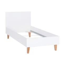 Lit Enfant En Bois Blanc Avec Pieds En Chêne Massif - LT17016