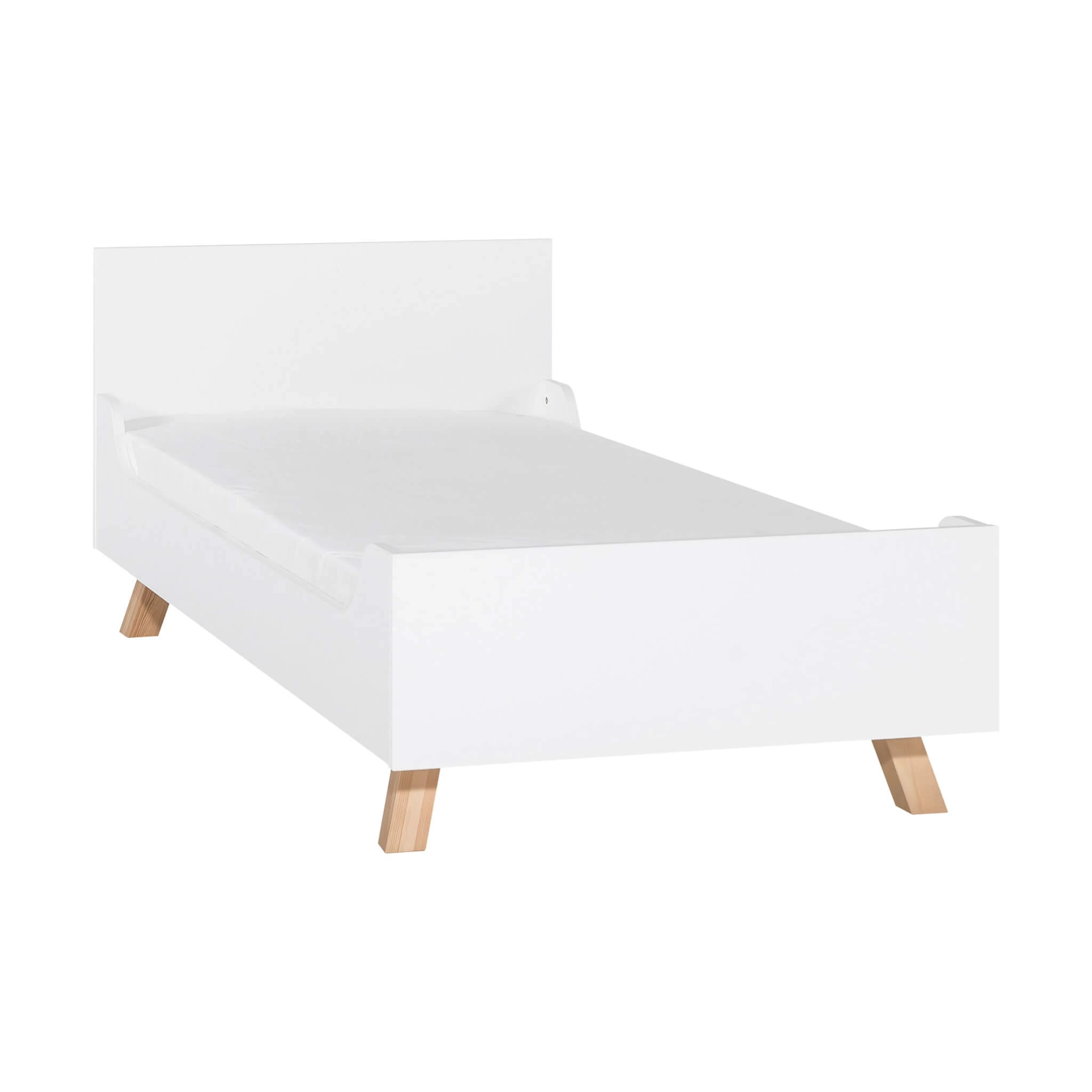 Lit Enfant En Bois Blanc Et Imitation ChĂȘne 90x200 - LT17013 â Image 2