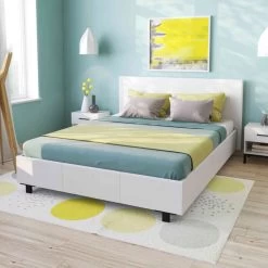 Lit En Métal Avec Revêtement PVC Blanc - LT14011