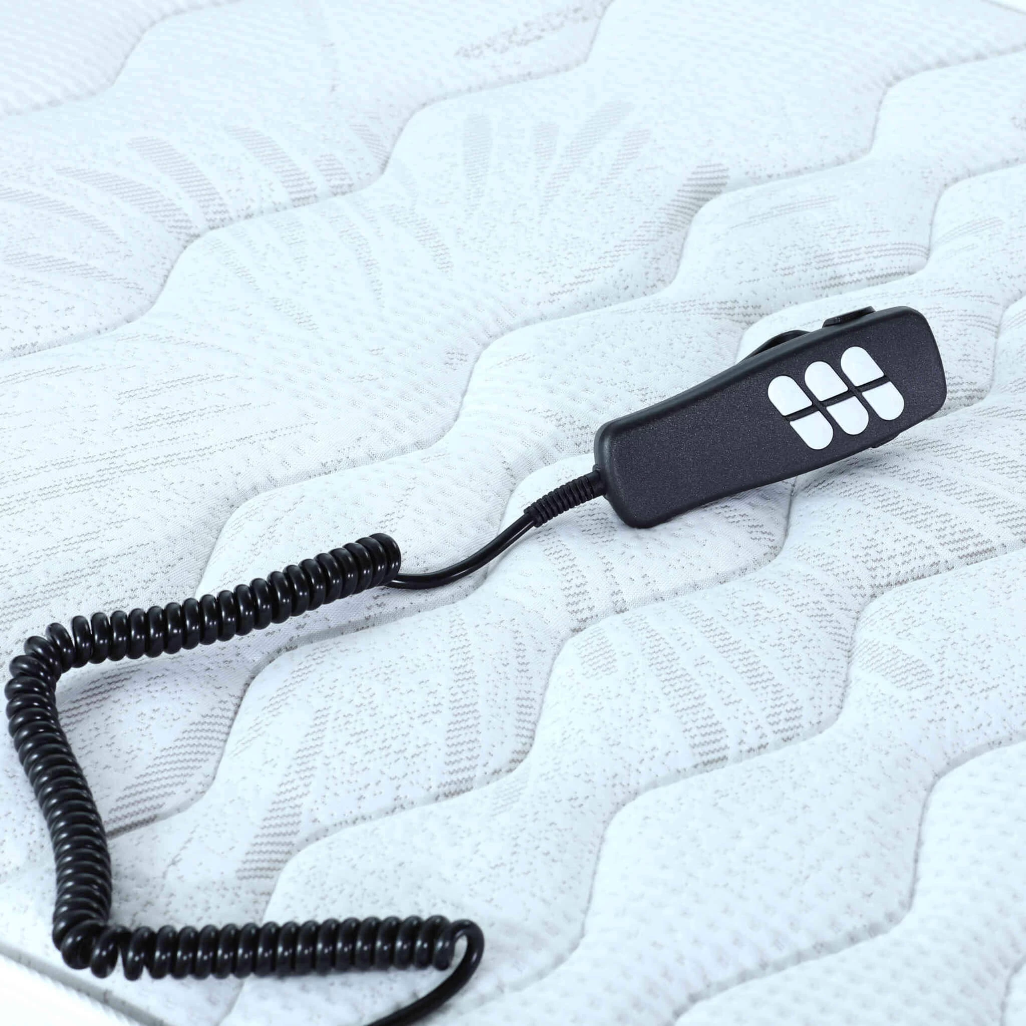 Sommier électrique De Relaxation Tout Lattes Tissu Gris Clair – Image 6