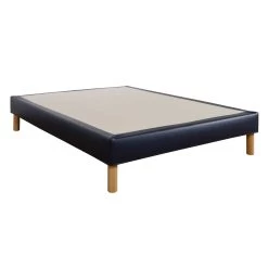 Cache-sommier Intégral Simili Cuir Bleu Marine