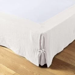 Cache Sommier Double Gaze De Coton Blanc