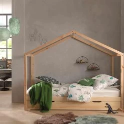 Lit Cabane Enfant En Bois Massif 90x200 Avec Tiroir De Lit - LT2026