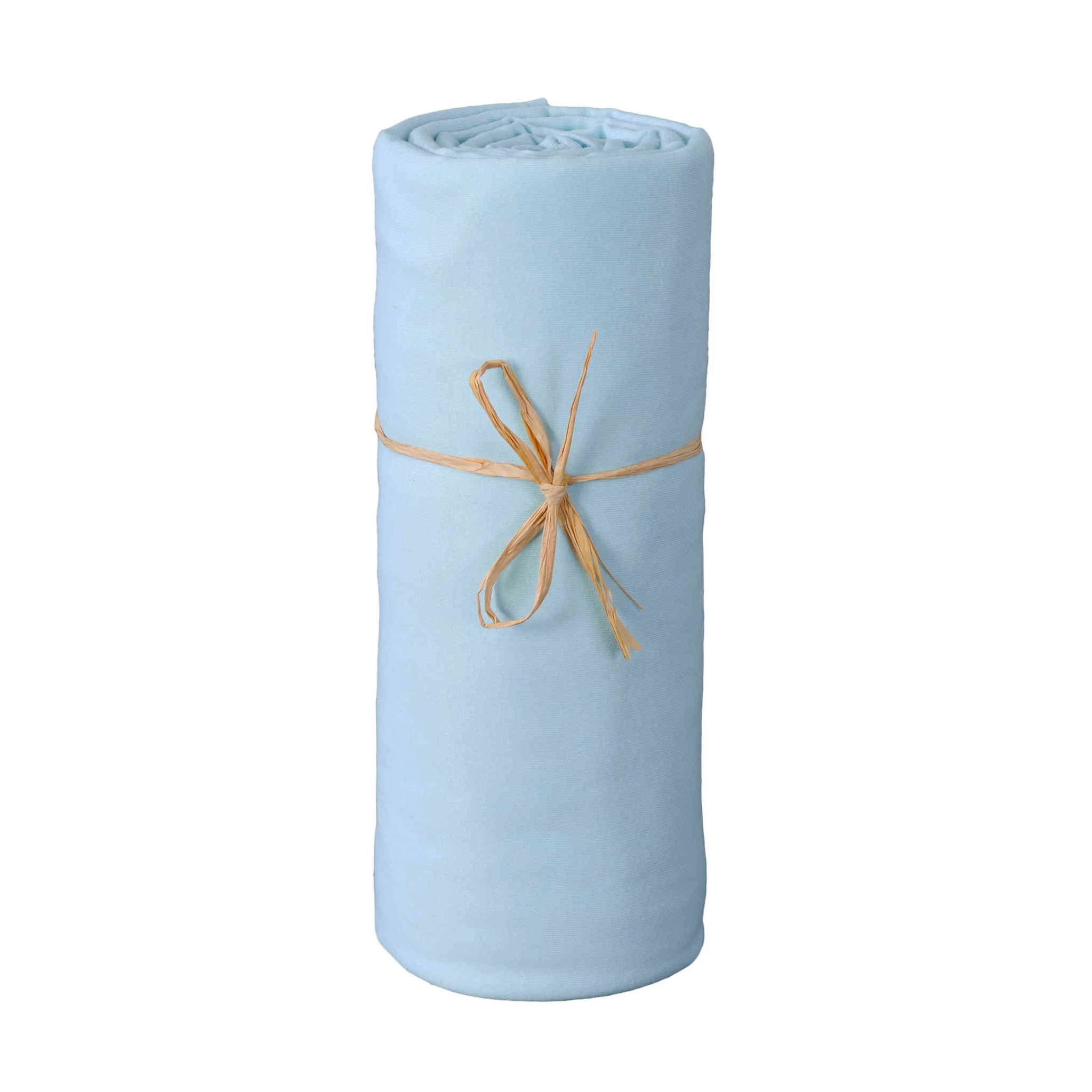Drap Housse Bébé Jersey Bio Bleu