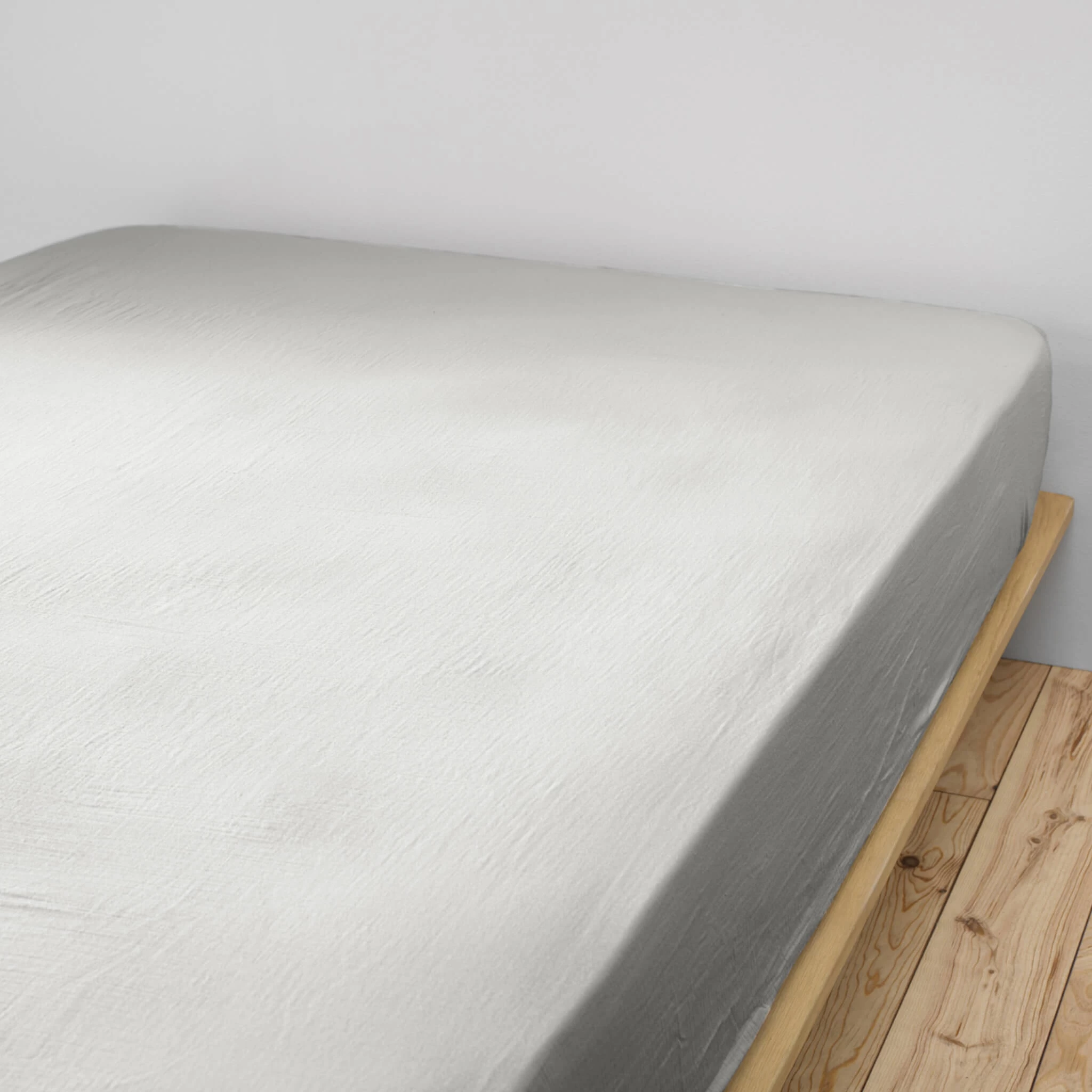 Drap Housse Double Gaze De Coton Gris – Image 2