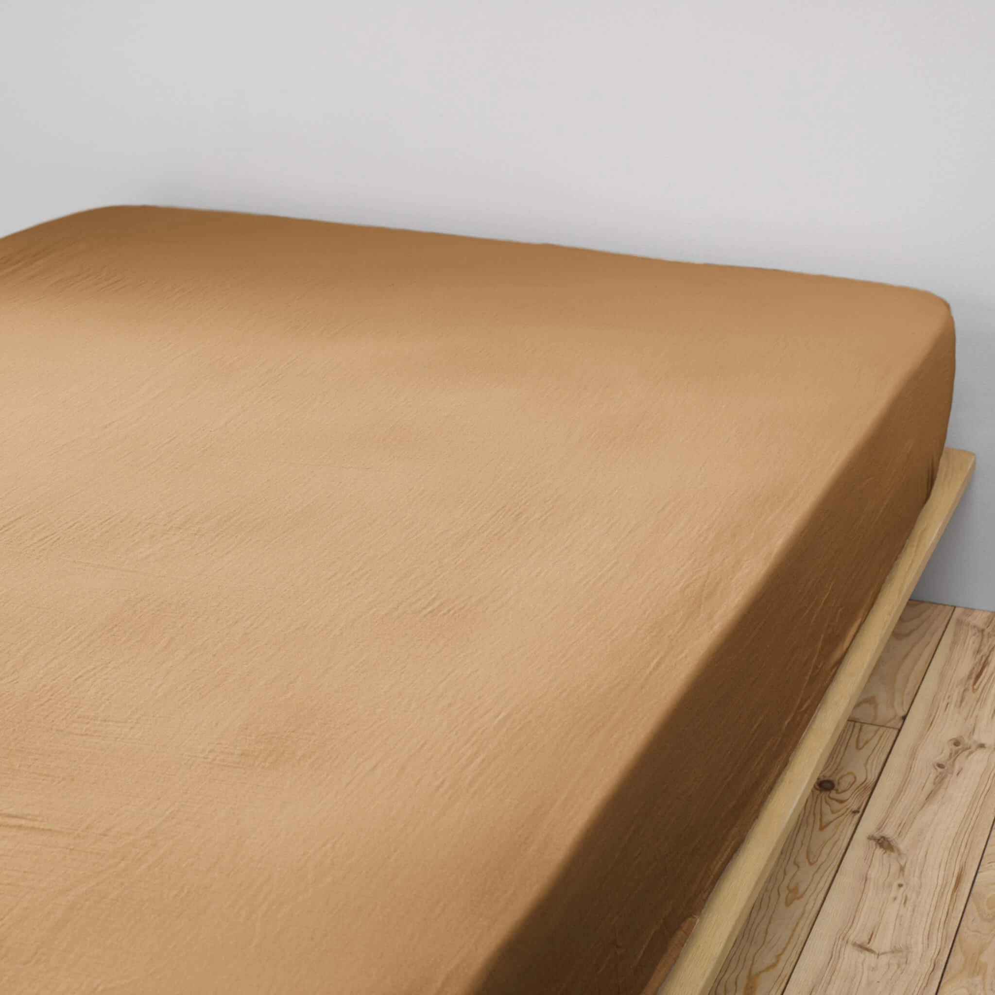 Drap Housse Double Gaze De Coton Marron – Image 2