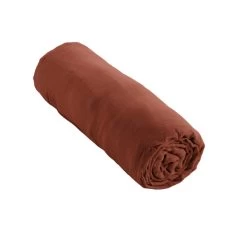 Drap Housse Double Gaze De Coton Orange Terracotta
