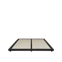 Lit Futon Style Japonais En Bois Massif Noir + Tatami