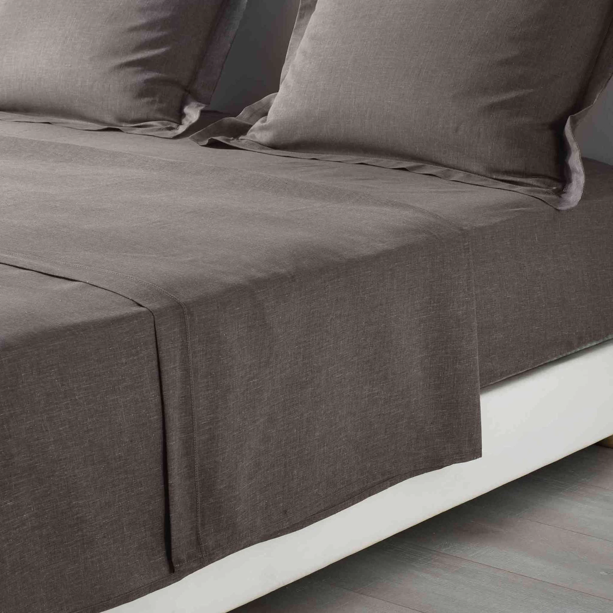 Drap Plat Polycoton Actually Noisette