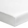 Drap Housse Blanc 100% Satin De Coton Bonnet 30 Cm