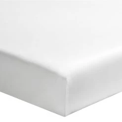 Drap Housse Blanc 100% Satin De Coton Bonnet 30 Cm