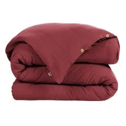 Housse De Couette Double Gaze De Coton Bordeaux