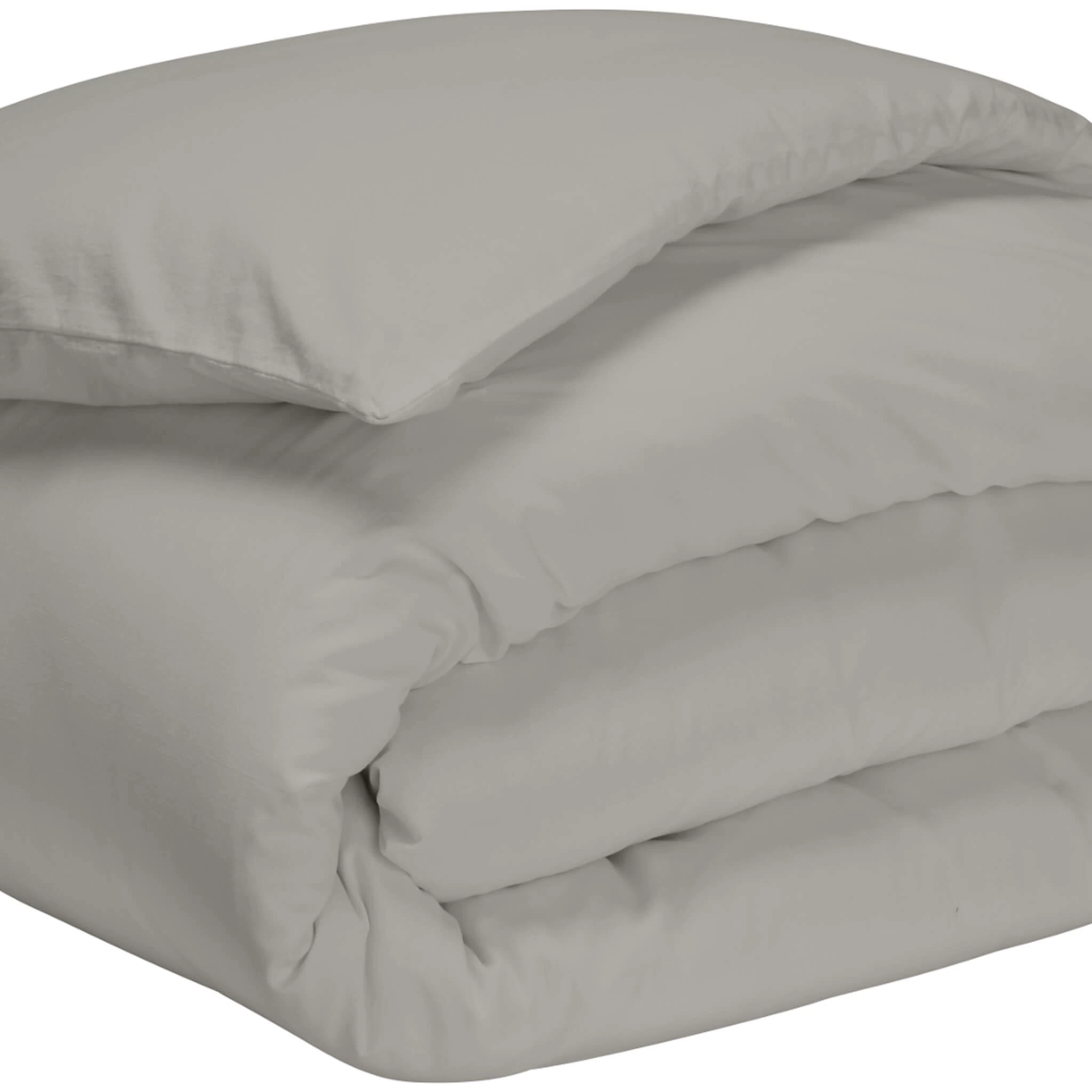 Housse De Couette Gris Mastic 100% Coton – Image 2