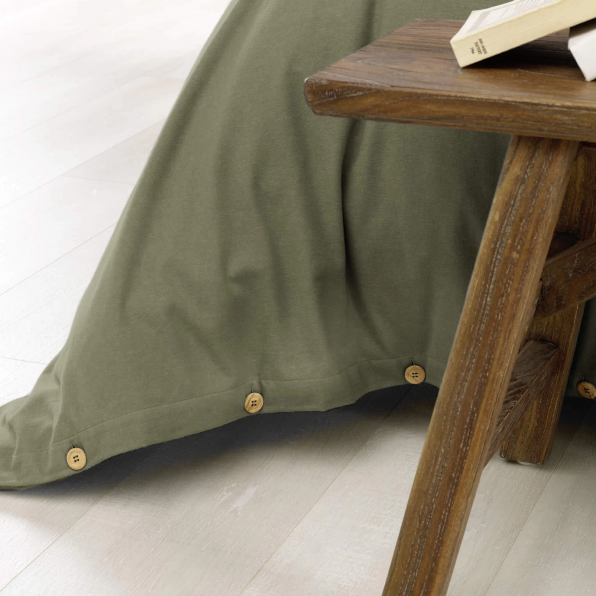 Parure De Lit Flanelle Kaki – Image 2