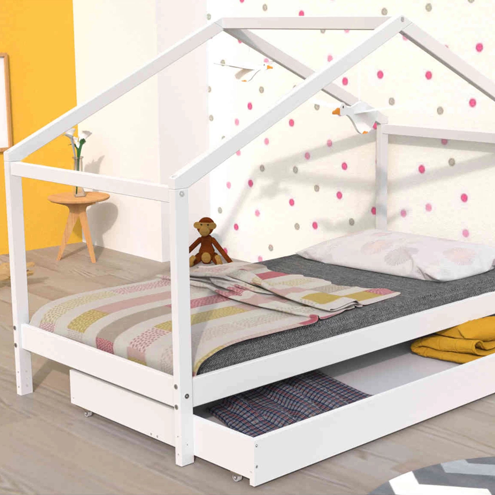 Lit Cabane Enfant Avec Tiroir En Bois 90x190 - LT14006 â Image 2