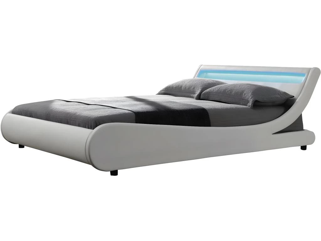 Lit LED "Natacha" - 160 X 200 Cm - Blanc