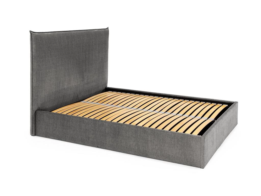 Lit Coffre 160 X 200 Cm - Velours - Gris + Matelas - SORYO – Image 6