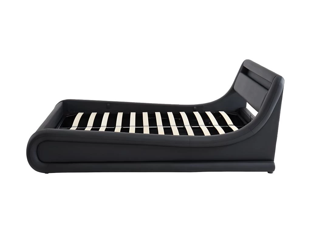 Lit Coffre 160 X 200 Cm - Avec LEDs - Simili - Noir + Matelas - IRIS II – Image 8