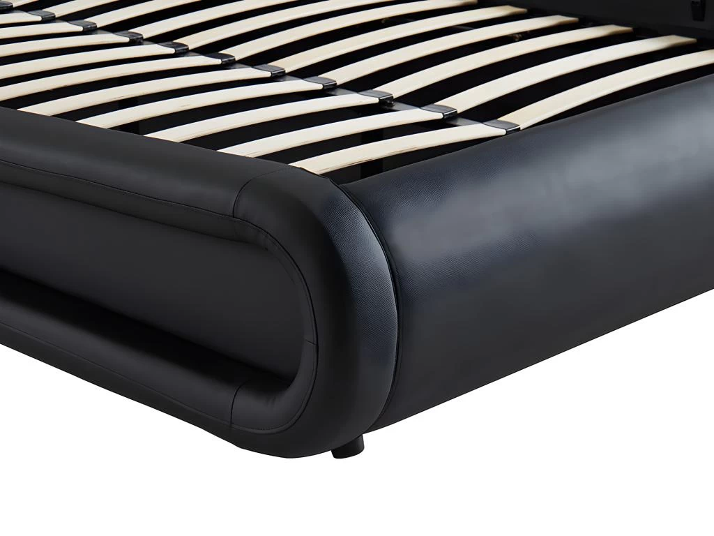 Lit Coffre 160 X 200 Cm - Avec LEDs - Simili - Noir + Matelas - IRIS II – Image 11