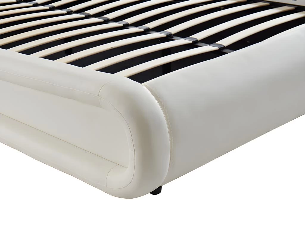 Lit Coffre 160 X 200 Cm - Avec LEDs - Simili - Blanc + Matelas - IRIS II – Image 11