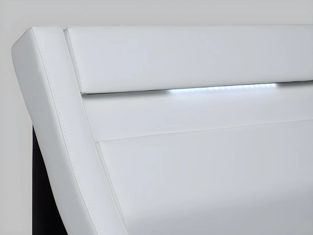 Lit 160 X 200 Cm - Avec LEDs - Simili - Blanc + Sommier + Matelas - ZALARIS – Image 5