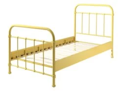 Lit Enfant En Métal Jaune 90x200