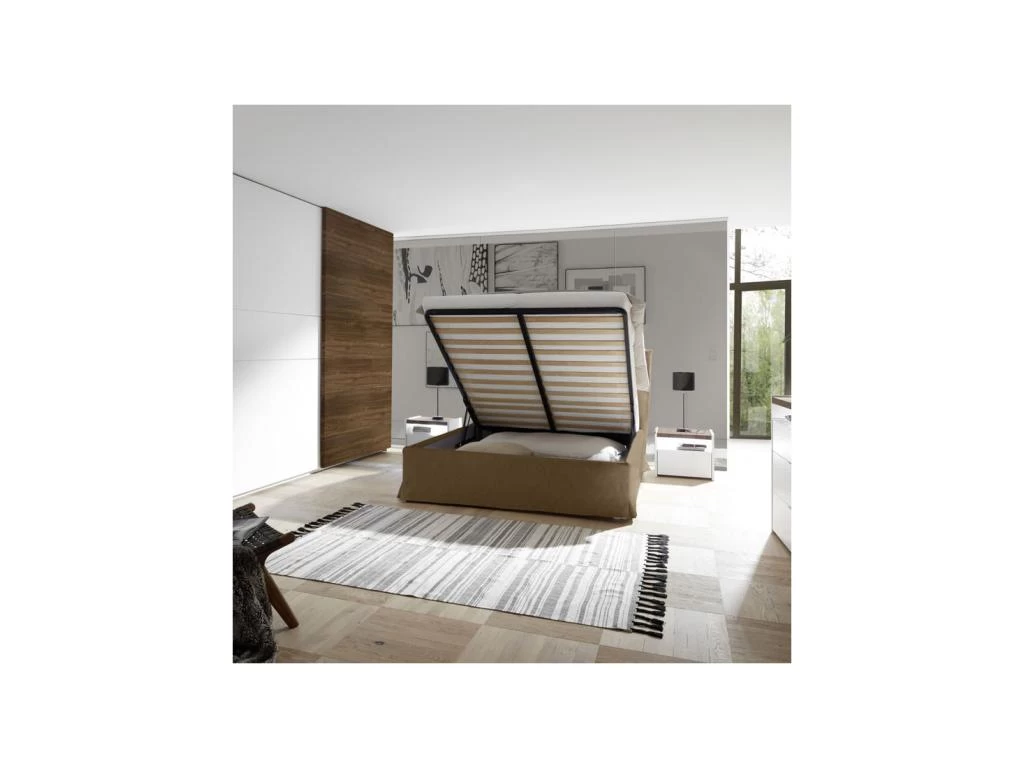 Lit Coffre 160*200 Cm Simili Cuir Tabac - ANIECE â Image 2