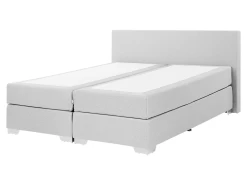 Lit Boxspring En Tissu Gris Clair 160x200 Cm PRESIDENT