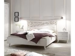 Lit 160x200 Bois Blanc - ESMERALDA - L 183 X L 211 X H 116 Cm