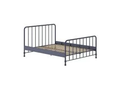 CHICAGO - Lit à Barreaux 160x200cm Métal Poudré Bleu