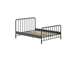 CHICAGO - Lit à Barreaux 160x200cm Métal Poudré Noir