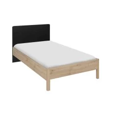 Lit Enfant En Bois Imitation Chêne Clair Et Noir - LT5051