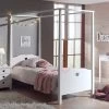 Lit Enfant Baldaquin En Bois Blanc 90x200 LB2001