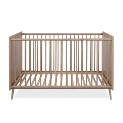 Lit Bébé à Barreaux En Bois Imprimé Cannage - LT7085