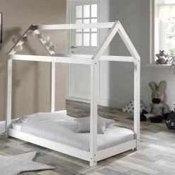 Lit Cabane Enfant En Bois Blanc - Terre De Nuit