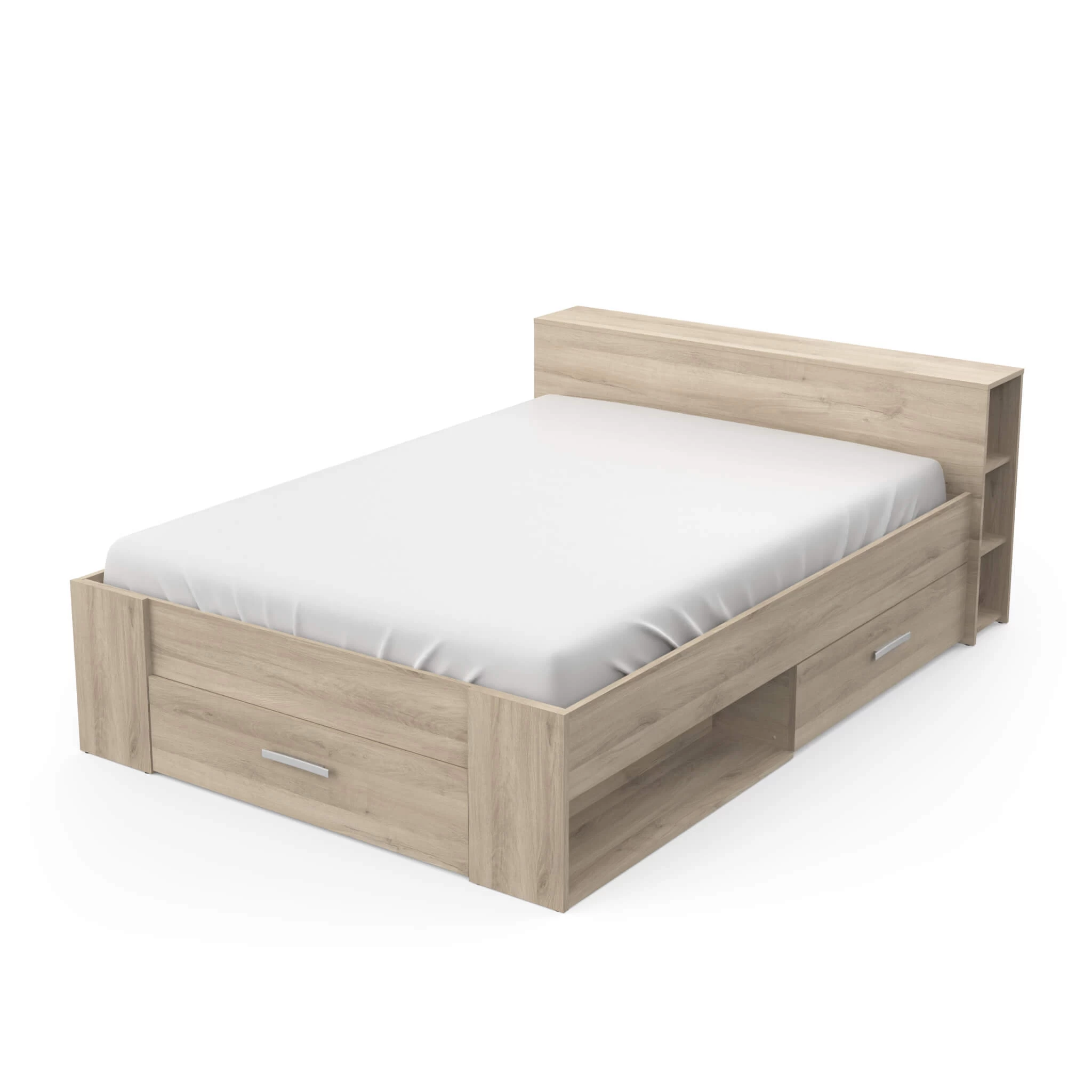 Lit En Bois Avec Tiroir Imitation ChĂȘne Kronberg - LT177 â Image 3