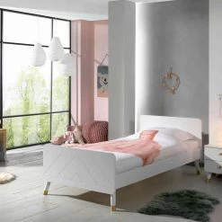 Lit Enfant 90x200 En Bois Massif + Chevet Enfant 2 Tiroirs - CB2031