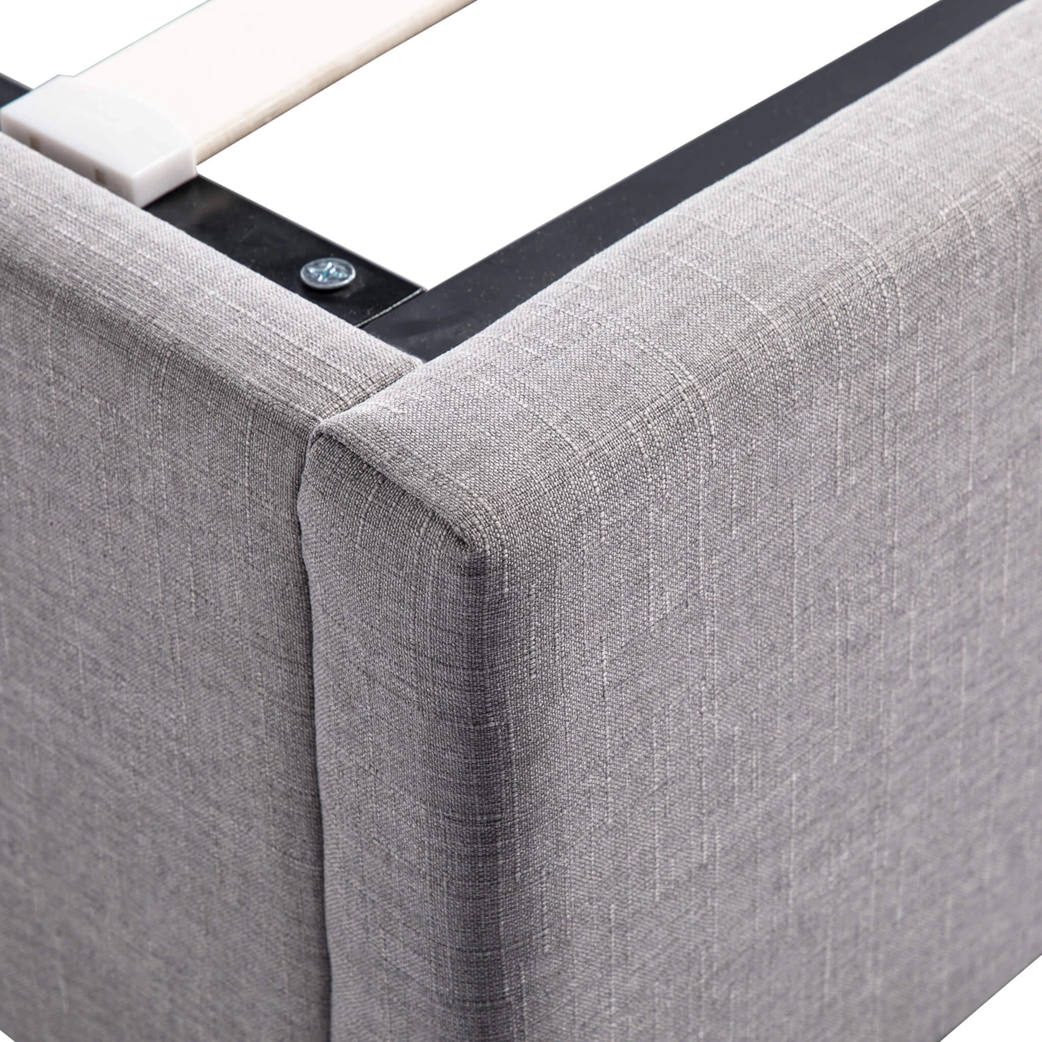 Lit Coffre En Bois Massif Gris Clair Avec Sommier Ă Lattes - LT17017 â Image 4