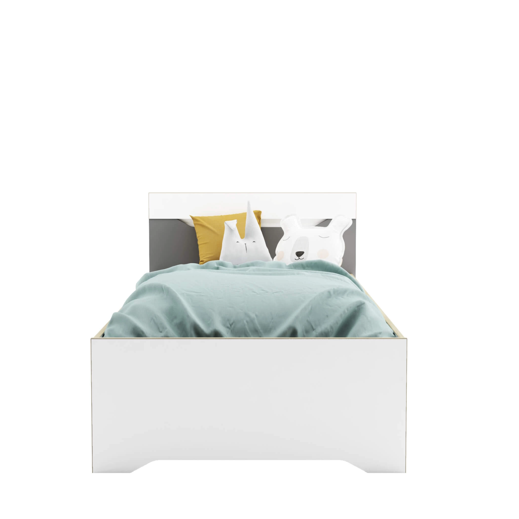 Lit Extensible Enfant En Bois Blanc Et Gris 90x190/200 - LI211