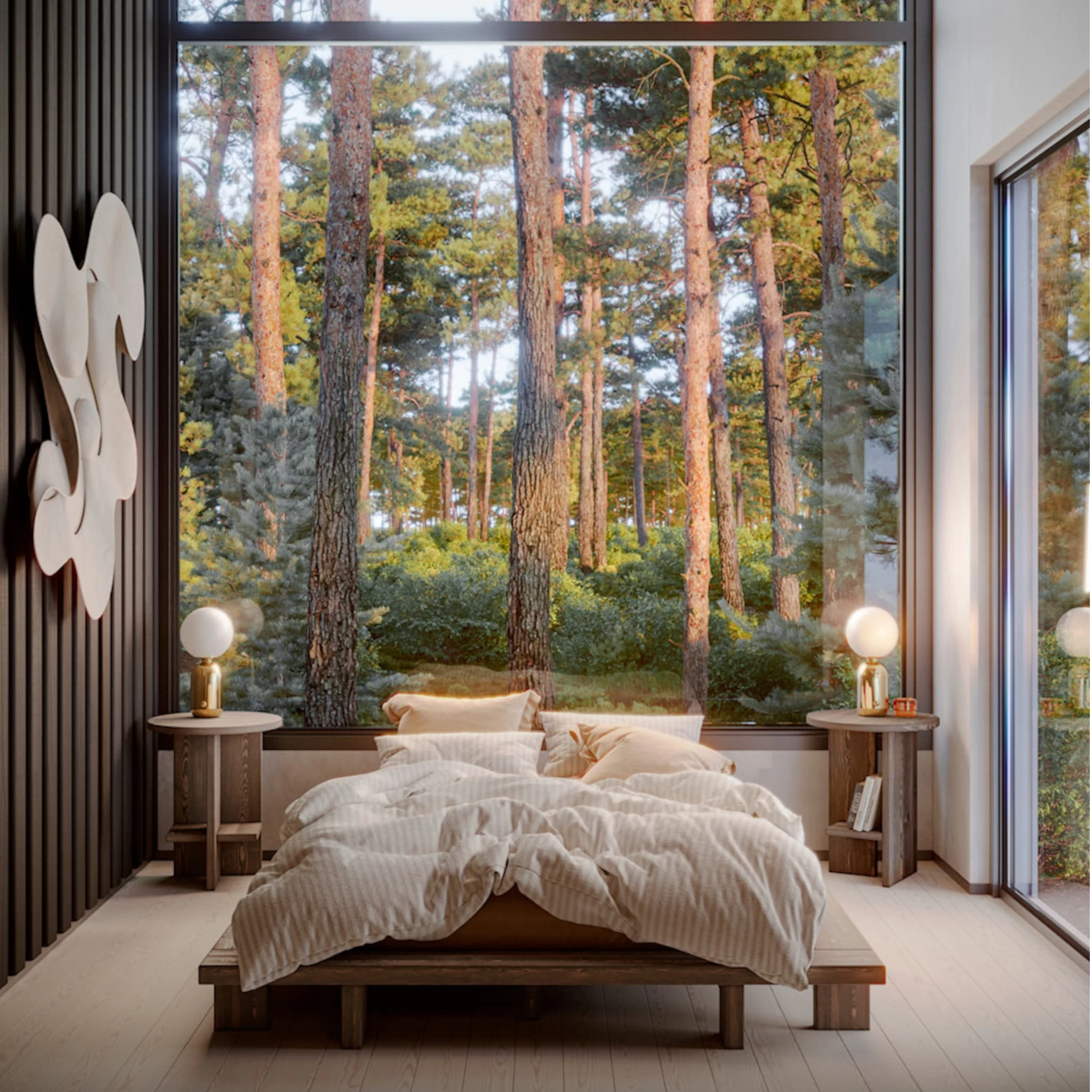 Lit Futon JAPAN En Pin Massif Foncé Style Japonais – Image 2