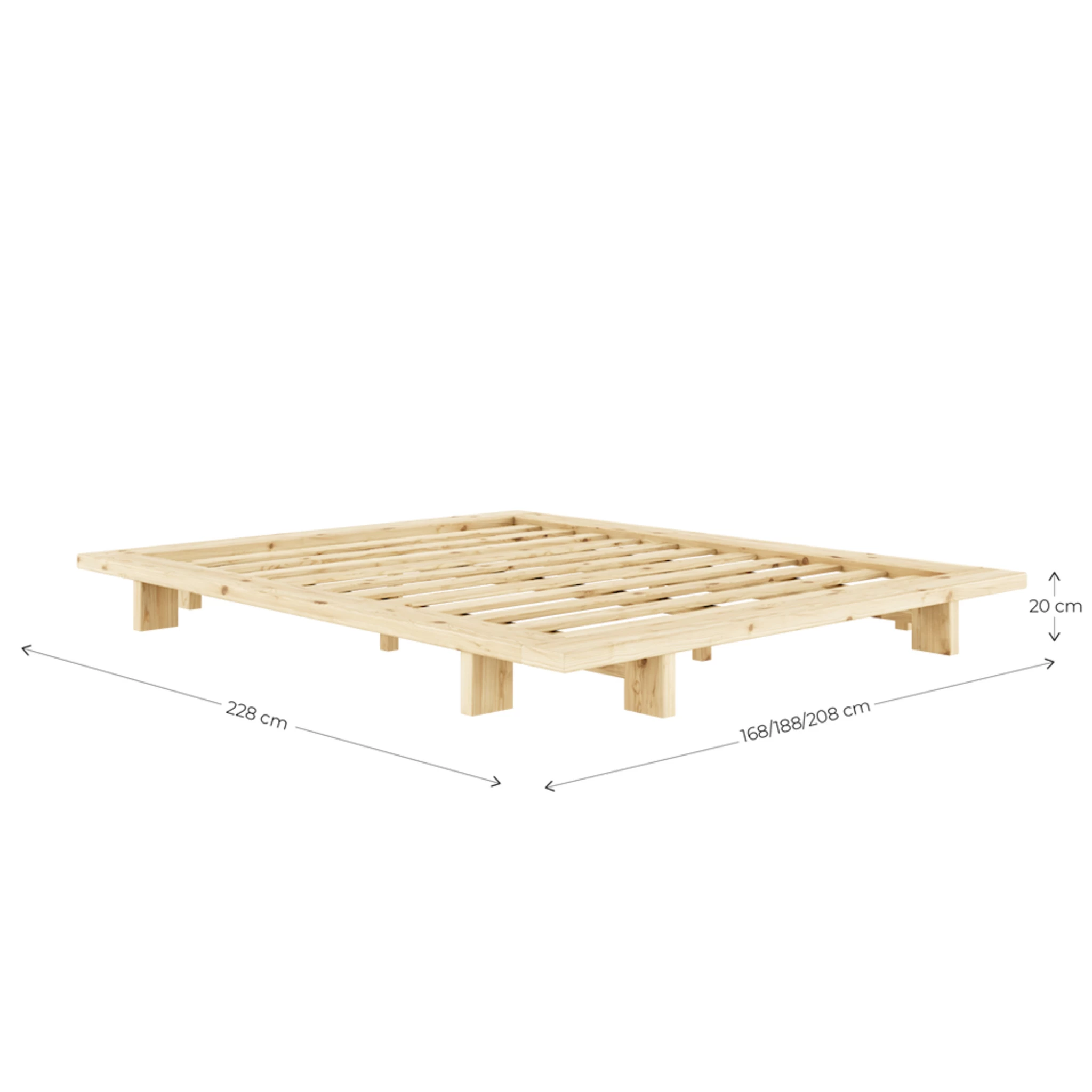 Lit Futon JAPAN En Pin Massif Foncé Style Japonais – Image 5