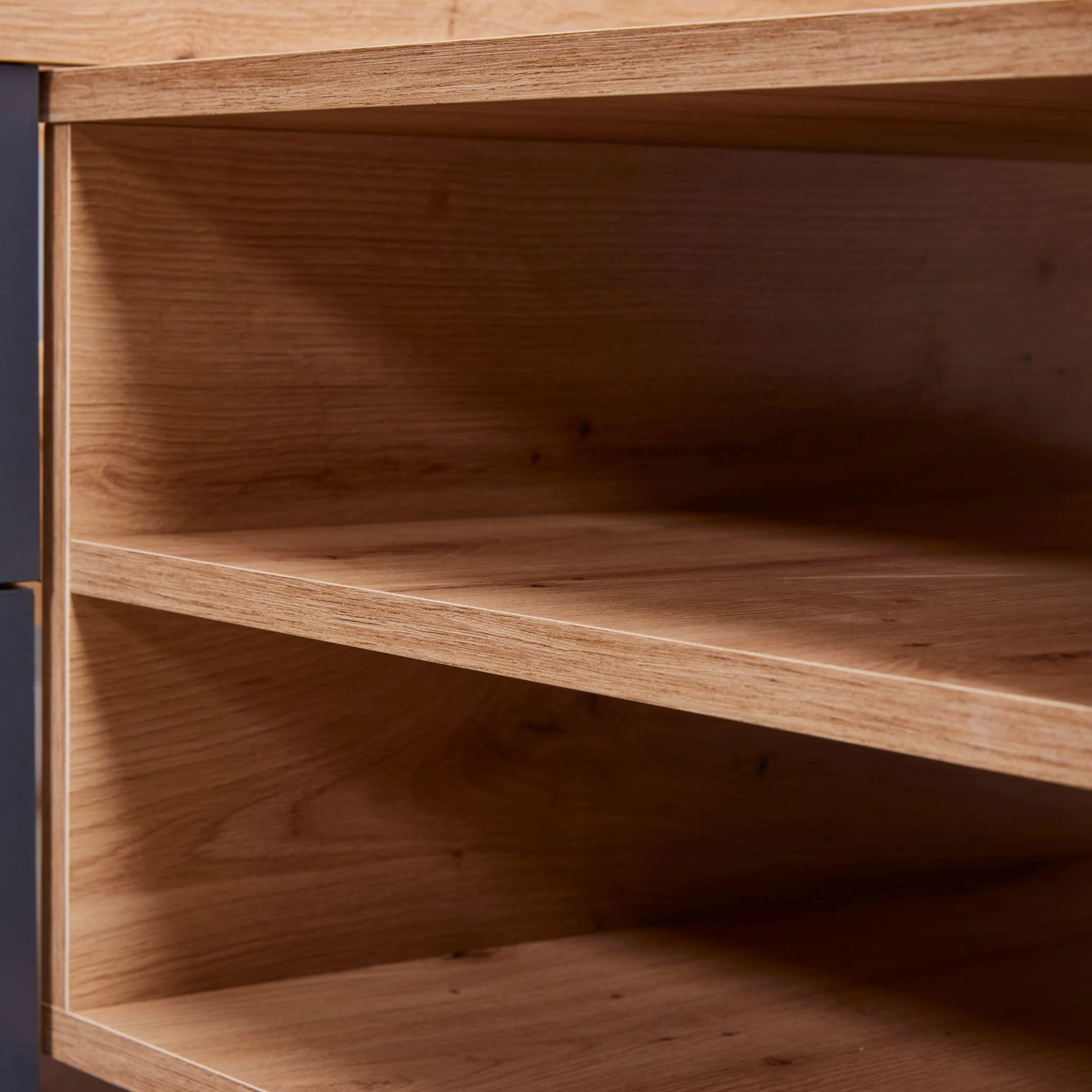 Lit Multi-rangements En Bois Imitation ChĂȘne Et Anthracite 140x200 - LT12124 â Image 6